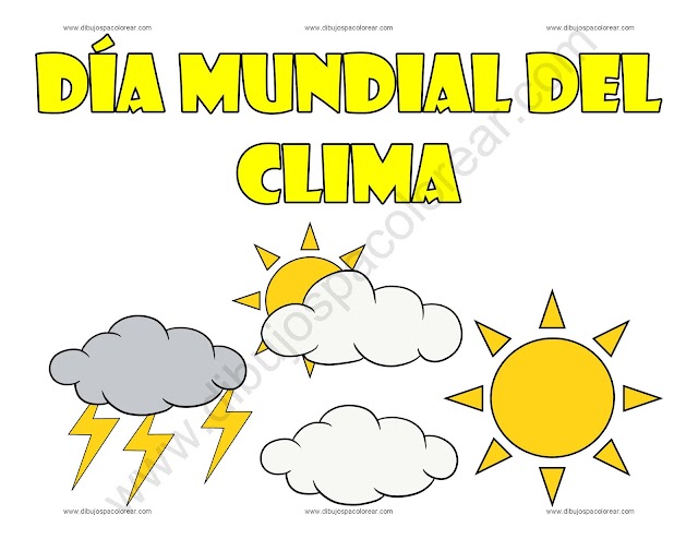 Día mundial del Clima dibujo a color y para colorear